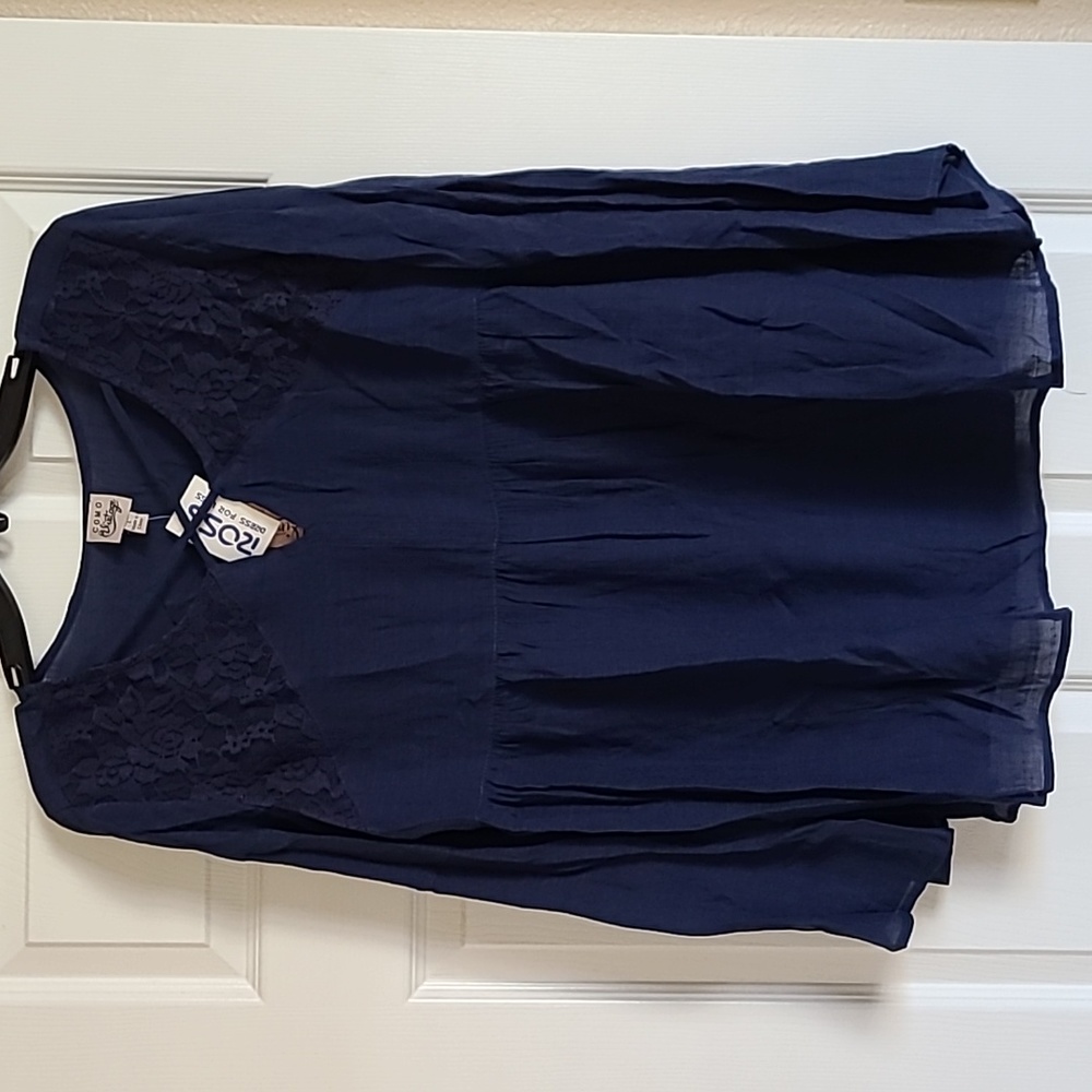 NWT Blue Como Vintage Blouse